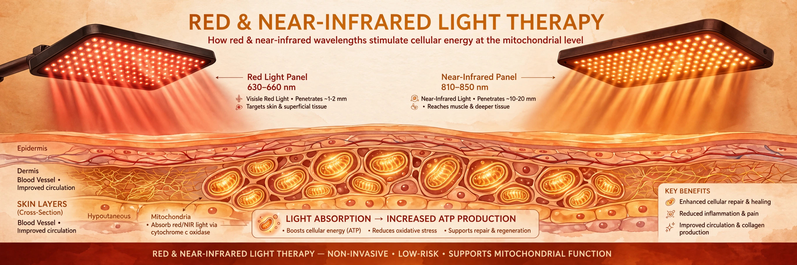 Red, near-infrared and far-infrared therapy