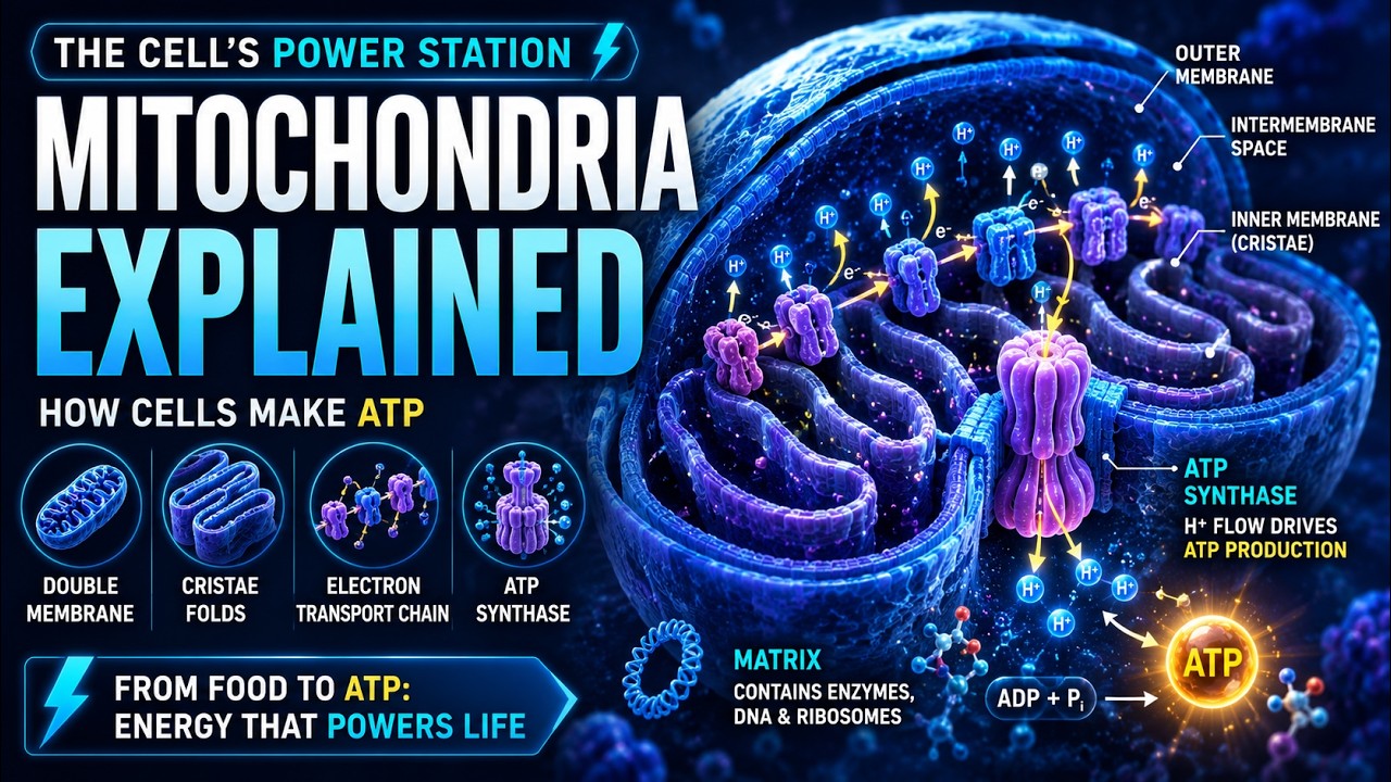 Video thumbnail: Mitochondria Explained | How Cells Make ATP